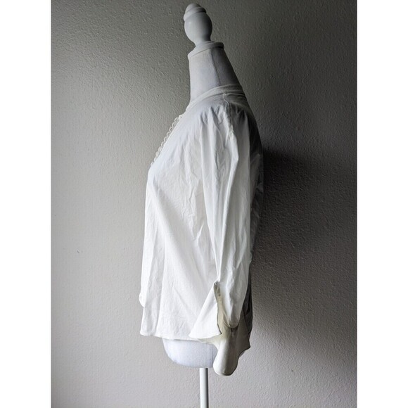 Emporio Armani White Blouse Bell Sleeves Size Medium - Picture 3 of 8